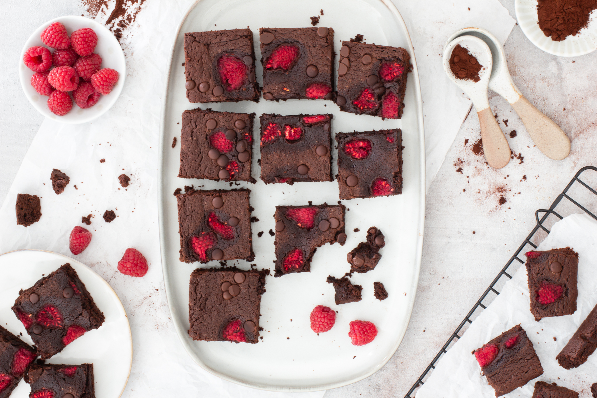 Brownies mit Himbeeren
