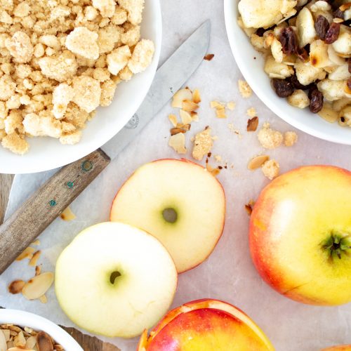 Bratapfelcrumble im Bratapfel Bratapfelcrumble Zutaten