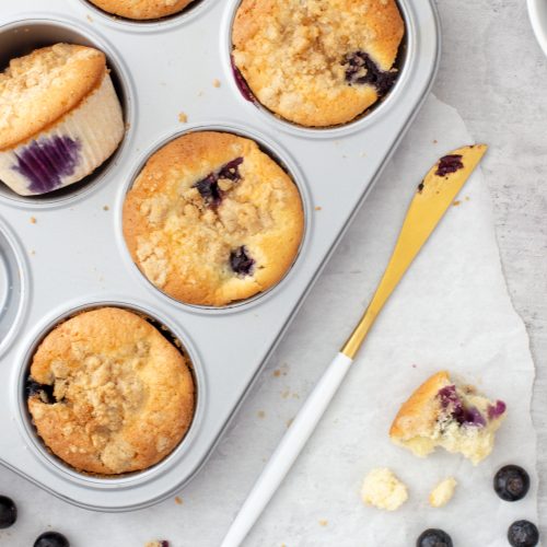 Blueberry Muffins Blueberry Muffins in der Backform